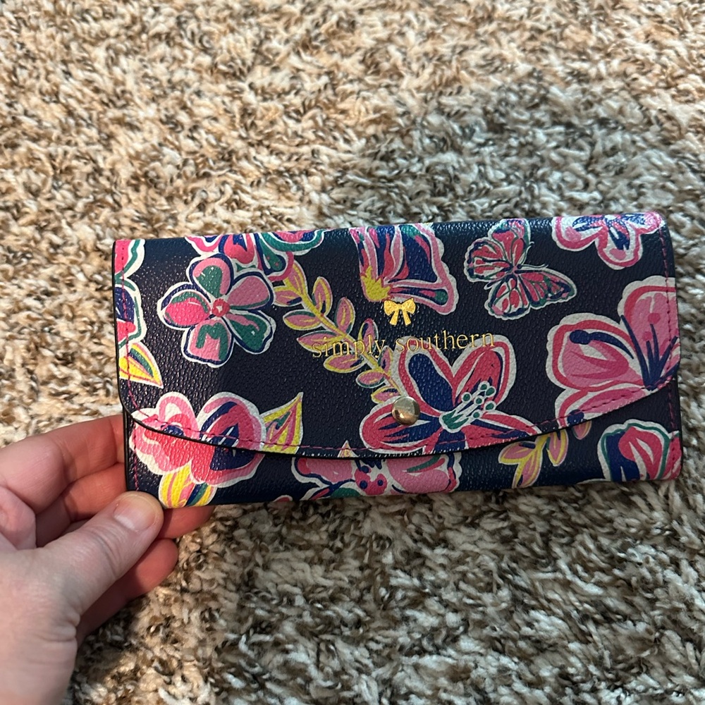Simply Southern Navy and Pink Floral Key Holder